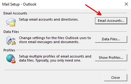 Outlook 2019 - Mail Setup - Email Accounts