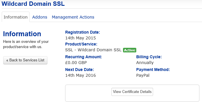 Getting your Wildcard SSL Certificate Details