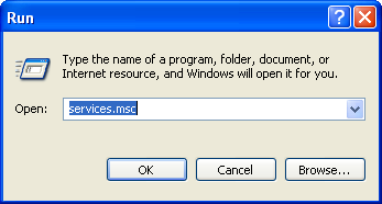 Run services.msc from Windows XP to stop the Help & Support service exploit