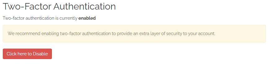 prolateral clients area go to the two-factor authentication section select disable