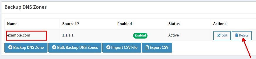 my-engine backupdns remove zone from package