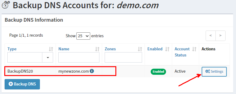 portal dns backupdns select package