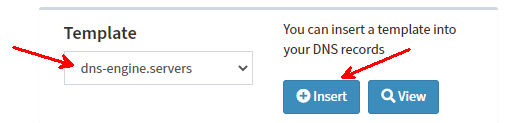 My-Engine portal - add masterdns ns records with a template
