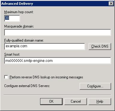 Exchange Advanced Delivery Settings