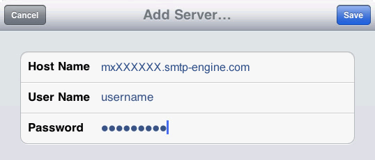 Apple iPad - Add SMTP Server Details