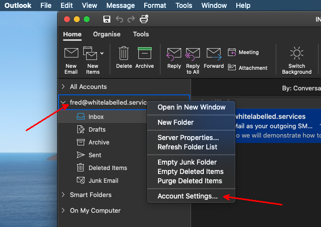 How to Update Email Account Settings in Microsoft Outlook 365