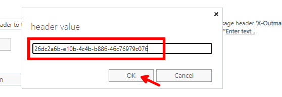 Microsoft 365 Exhange Mail Flow Rules, set the header value