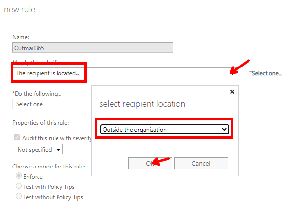 Microsoft 365 Exhange Mail Flow New Rule Name