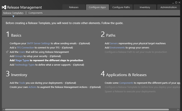 Microsoft Visual Studio 2013 Release Management Config Apps