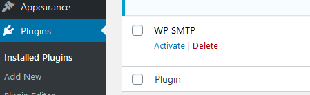 WordPress activate the WP SMTP plugin