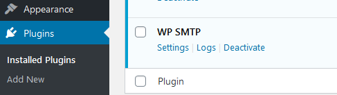 WordPress WP SMTP plugin settings