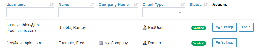 partner portal - new client - verified