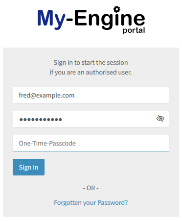 my-engine login with 2FA