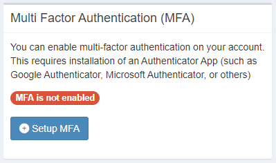portal security 2fa section disabled