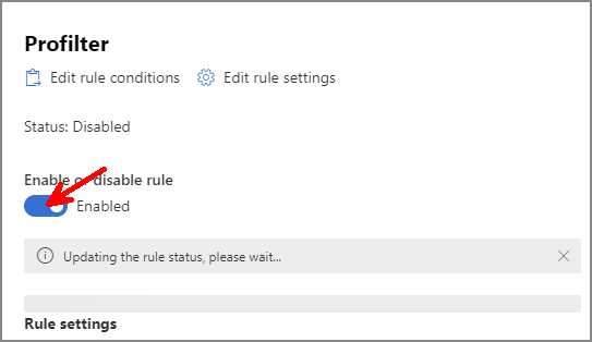 Microsoft365 exchange admin rules enable panel