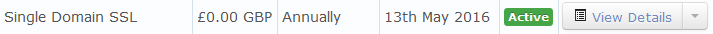 View Details of your single domain SSL